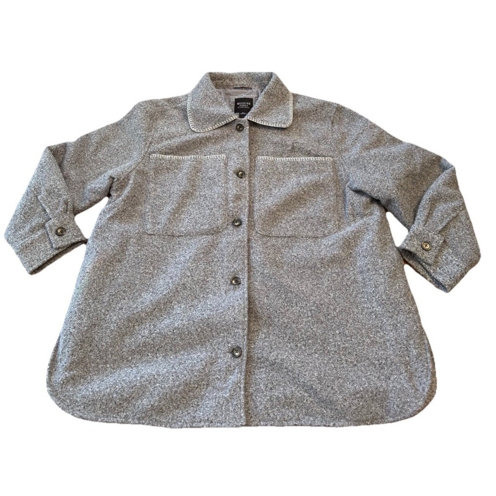 Modern Supply Sanctuary Jacket XXL Gray Wool Blend Shirt Jacket Shacket Cozy